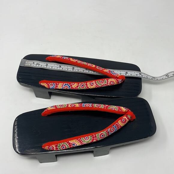 Vintage Japanese yukata/kimono two teeth Geta women’s sandals - Picture 9 of 13